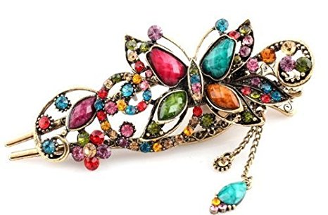 Oyang Lovely Vintage Jewelry Crystal Butterfly Hairpins Hair stick- for hair clip Beauty Tools
