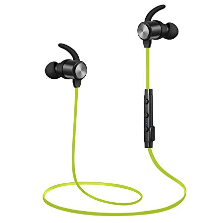 Bluetooth Headphones, Wireless Headphones, TOTU Sweatproof High Fidelity Stereo Bluetooth Earbuds Lightweight and Noise Canceling Wireless Earbuds Fit for Workout with Built-in Magnet