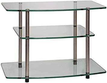 Convenience Concepts Designs2Go Go-Accsense Glass TV Stand for Flat Panel TV's Up to 32-Inch or 80-Pounds, Clear Glass