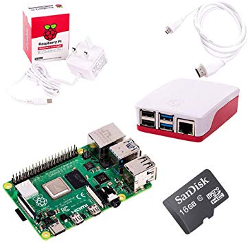 The Pi Hut Raspberry Pi 4 Starter Kit (2GB RAM, Red & White)