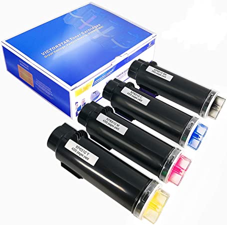 4 Colors Compatible for Xerox Phaser 6510 6510n 6510dn 6510dni, WorkCentre 6515 6515n 6515dn 6515dni Toner Cartridges High Capacity Yield 5500 Pages for BK & 4300 Pages for C M Y VICTORSTAR