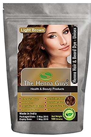 1 Pack Light Brown Henna Hair & Beard Dye / Color - The Henna Guys