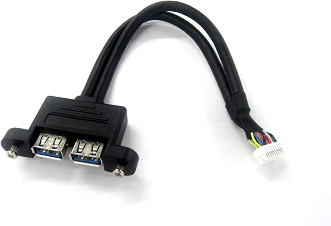 Micro SATA Cables Intel NUC Skull Canyon Internal USB 3.0 Header Cable to Dual USB 3.0 Panel Mount