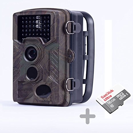 Homestec Hunting Trail Game Camera - With 16G Card Infrared Scouting Cameras 12MP 1080P Detection Range 80ft Night Vision 65ft IP56 Waterproof