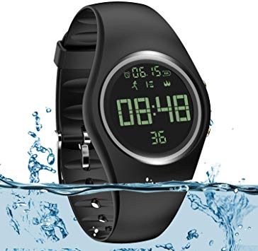 feifuns Non-Bluetooth Fitness Activity Tracker, IP68 Water-Resistant Pedometer Watch with Vibration Alarm Clock/Timer [No app,No Phone Need] Good for Walking Running Kids Men Women