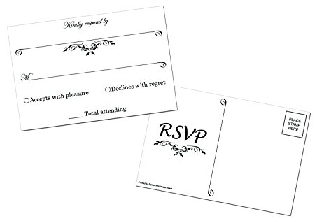 50 RSVP 4x6 Postcards for Parties by Patriot Wholesale Direct