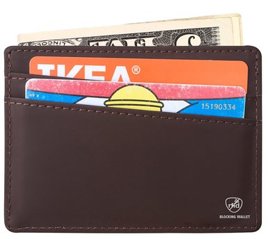 Chalier RFID Blocking Leather Minimalist Flat Card Case Slim Thin Pocket Wallets