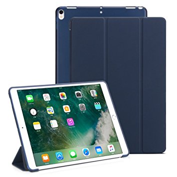 iPad Pro 10.5 Case, XULIS Lightweight Smart Case, PU Leather Front and Translucent Soft TPU Back With Tri-Fold Stand and Magnetic Auto Sleep/ Wake Function for iPad Pro 10.5 2017 Release（Dark blue）
