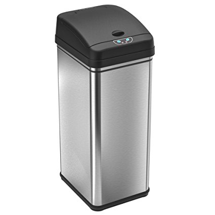 iTouchless Deodorizer Automatic Sensor Touchless Trash Can, 49 Litre / 13 Gallon, Stainless Steel