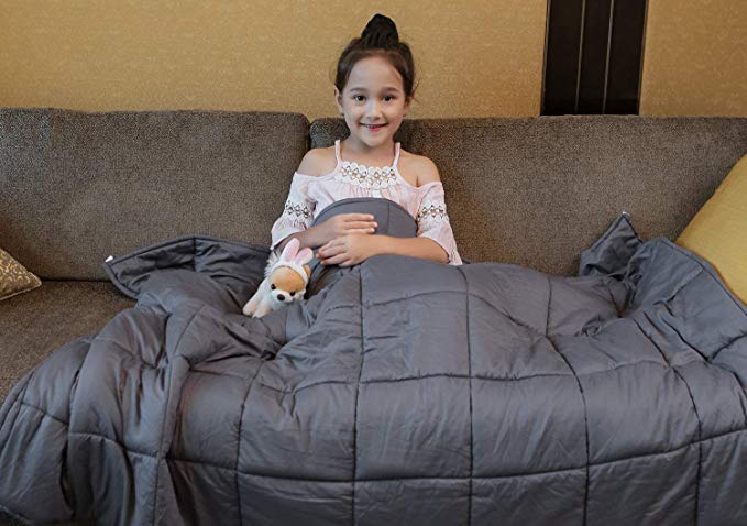 YnM Weighted Blanket (5 lbs, 36''x48'', Kid's Size), Premium Cotton & Glass Beads Gravity 2.0 Heavy Blanket, Great Sleep Therapy for People with Anxiety, Autism, ADHD, Insomnia or Stress