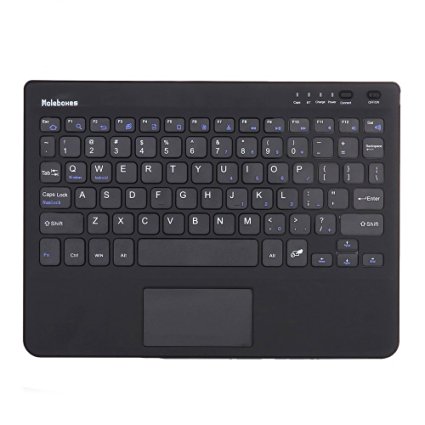 Moleboxes Wireless Bluetooth Keyboard with Touchpad & Stand Holder For Windows Android Tablets Smartphone,7/8/9/10 inch Tablet (Black)