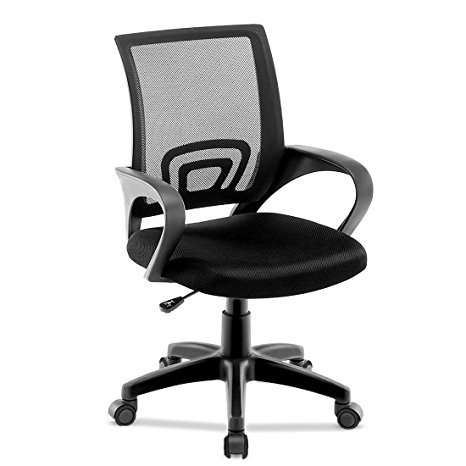 JL Comfurni Office Chair Adjustable Mesh Swivel Home Office Chairs Low Back Computer Desk Chair for Working