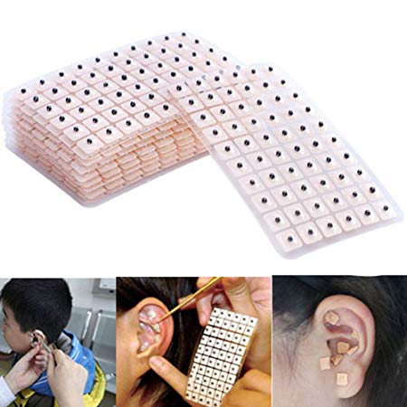 Wecando 600 Counts Disposable Acupuncture Needle Ear Seeds Vaccaria Seeds Ear Plaster Bean Massage Paste Ear Stickers Auricular Vaccaria Ear Press Seed
