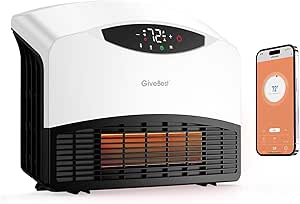 GiveBest Smart Wall Heater - 1500W Space Heater for Indoor Use, Work with Alexa, Adjustable Thermostat, Remote and WiFi Control, 24H Timer, Easy-mounted Heater for Bedroom Office Garage RV