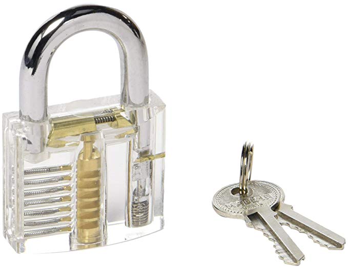 Practice Lock, SeresRoad® Clear Practice Padlock, Visible Inside View Lock, Cutaway Lock for Locksmith ,Lock Picking Practice Lock for Locksmith Good for Beginners