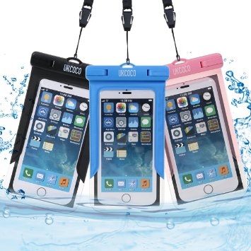 Waterproof Case, 3 Pack UKCOCO Universal Dry Bag for Rafting, Kayaking, Swimming, Boating, Fishing, Skiing Work with iPhone 6 6S Plus SE, Galaxy S6 S7 Edge