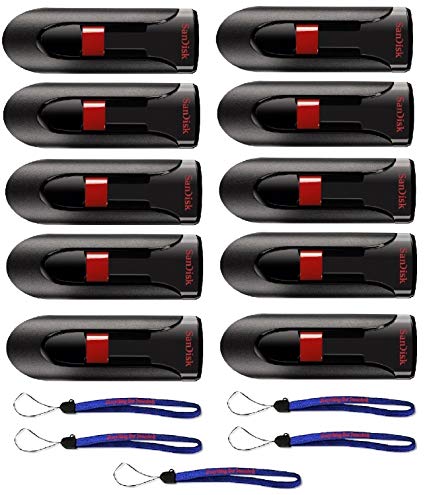 SanDisk Cruzer Glide 16GB (10 Pack) Cruzer USB 2.0 Flash Drive Jump Drive Pen Drive CZ60 - w/ (5) Everything But Stromboli (tm) Lanyard