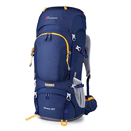 Mountaintop 60L Internal Frame Backpack Hiking Backpacking Packs with Rain Cover YKK zipper buckle-M6012