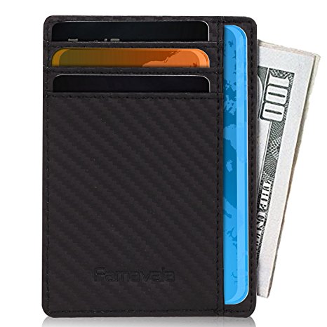 Famavala Minimalist Genuine Leather Front Pocket Wallet-Slim RFID Blocking Wallet Money Clip