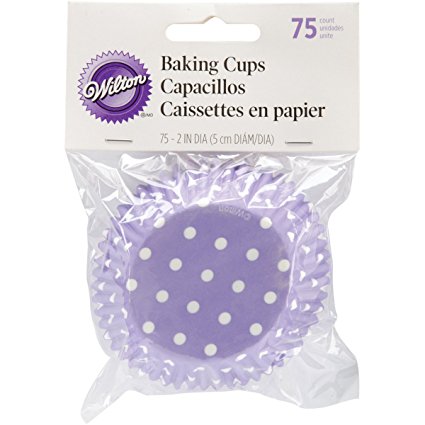 Wilton Purple Dots Baking Cups, 75 Count