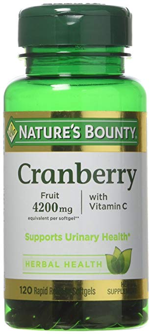 Natures Bounty Cranberry Fruit Plus Vitamin C, 4200mg (120 Softgels)