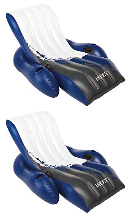 2) INTEX Floating Recliner Lounge Float w/Cup Holders