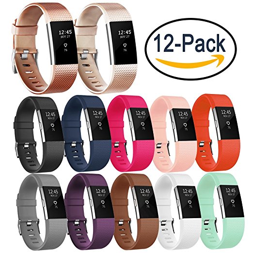 Vancle Bands for Fitbit Charge 2, Soft Comfortable Charge 2 Replacement Bands for Fitbit Charge 2 Sport Accessory Fitness Wristbands