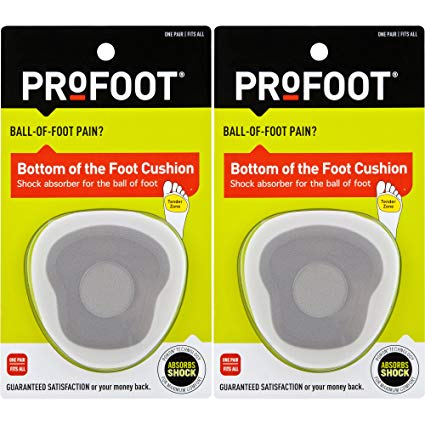 PROFOOT, Bottom of The Foot Cushion, 2 Pair, Ball of Foot Cushion Provides Padding to Metatarsals, Avoid Callouses, Helps Reduce Pain in The Forefoot, Try for Relief from Neuroma, Good for High Heels