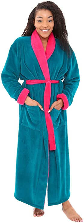 Alexander Del Rossa Women's Warm Fleece Robe, Long Plush Bathrobe