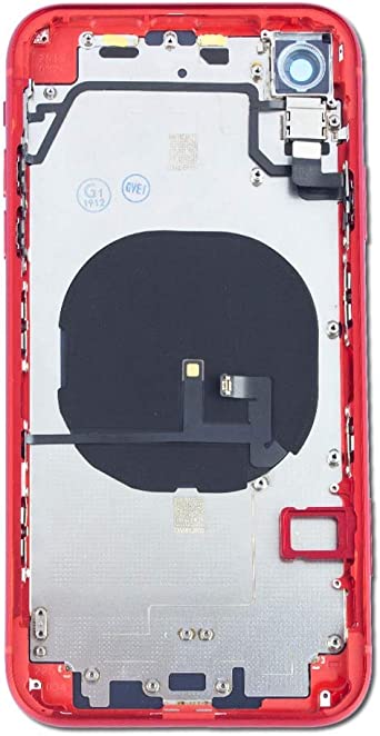 Group Vertical Back Cover and Midframe Housing Full Assembly for Apple iPhone XR - Red