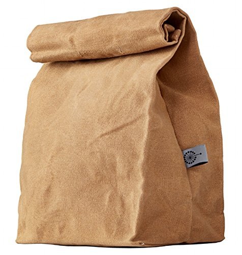 COLONY CO. Lunch Bag, Waxed Canvas, Durable, Plastic-Free, for Men, Women and Kids, Brown