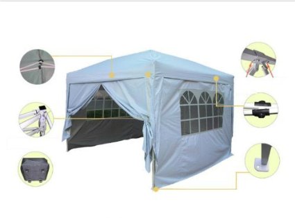 Quictent Silvox® Waterproof 10x10' EZ Pop Up Canopy Gazebo Party Tent Silver Portable Style