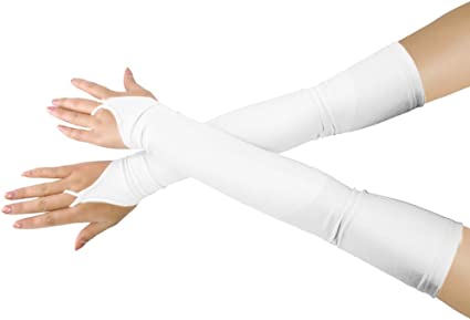 SHINNINGSTAR Girls' Boys' Adults' Stretchy Spandex Fingerless Over Elbow Cosplay Catsuit Opera Long Gloves