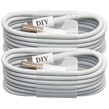 Cell Phone DIY - iPhone Cable [Set of 2], USB Sync and Charging Lightning Cable for iPhone 6, 6 Plus, 5S, 5C, 5, iPad 4, iPad Air, iPad Mini (1m / 3ft White)