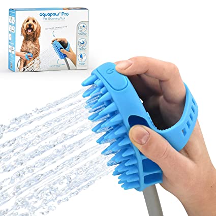 Aquapaw Pro Pet Grooming Sprayer and Scrubber in One Shower & Outdoor Garden Hose Compatible, Dog Cat Horse Grooming
