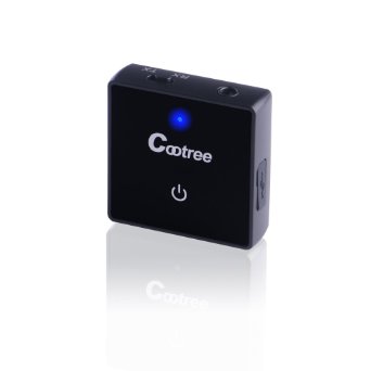 Cootree Wireless Bluetooth Stereo Music Streaming transmitter and receiver 2 in 1 Adapter with 35mm Stereo Output - Black