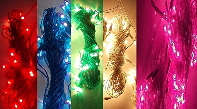 Fizzytech Plastic Rice Lights Serial Bulbs Ladi Decoration Lighting for Diwali Christmas(10 Mtrs)-Set of 5 Multicolour