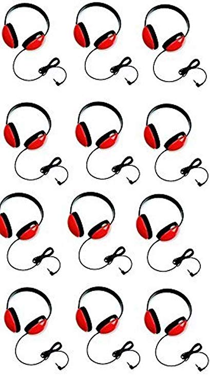Califone 2800-RD Listening First Headphones in Red (Set of 12)