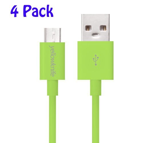 FlePow 4-Pack Hi-Speed Premium USB 20 Type A to Micro-B Charging and Sync Data Cable for Android Windows Samsung HTC Nokia More Smartphone and Tablet in Assorted Lengths 2pcs 6 feet 2pcs 3 feet Green