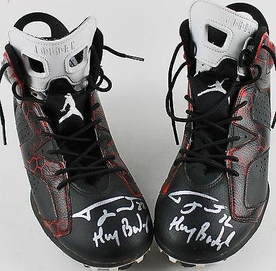 Tyrann Mathieu "Honeybadger" Signed Practice Used Air Jordan Cleats 2 - PSA/DNA Certified - Autographed NFL Cleats