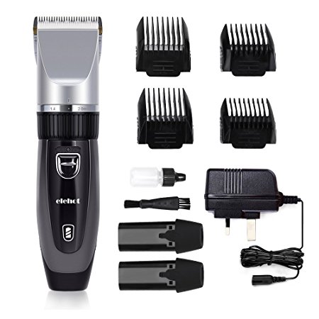 Hair Clippers Hair Trimmer Electric Haircut Kit Ceramic Blade Rechargeable Battery for Men Kids Adults For Elehot (BLACK)