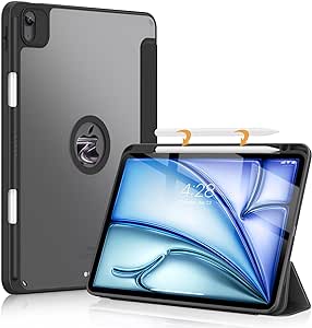 Soke for iPad Air 11 Inch Case 2024 & iPad Air Case (5th/4th Generation, 2022/2020) with Pencil Holder-Auto Sleep/Wake   Camera Protection, Shockproof Back Cover for iPad Air 10.9 Inch,Black