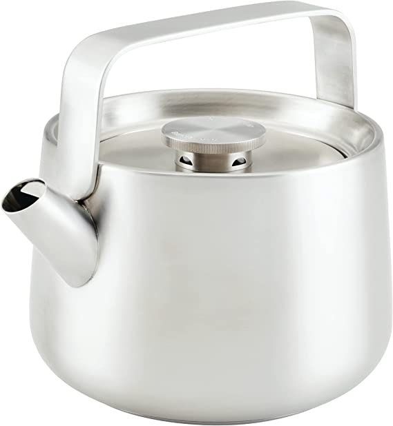 KitchenAid Teakettles Stainless Steel Whistling Teakettle, 1.9 Quart - Brushed Stainless Steel