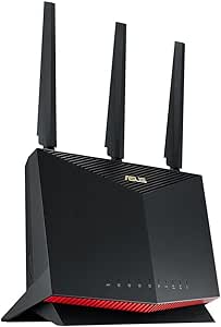 ASUS RT-AX86S (AX5700) Dual Band WiFi 6 Extendable Gaming Router, Gaming Port, Mobile Game Mode, Port Forwarding, Subscription-Free Network Security, Instant Guard, VPN, AiMesh Compatible, Smart Home (Renewed)