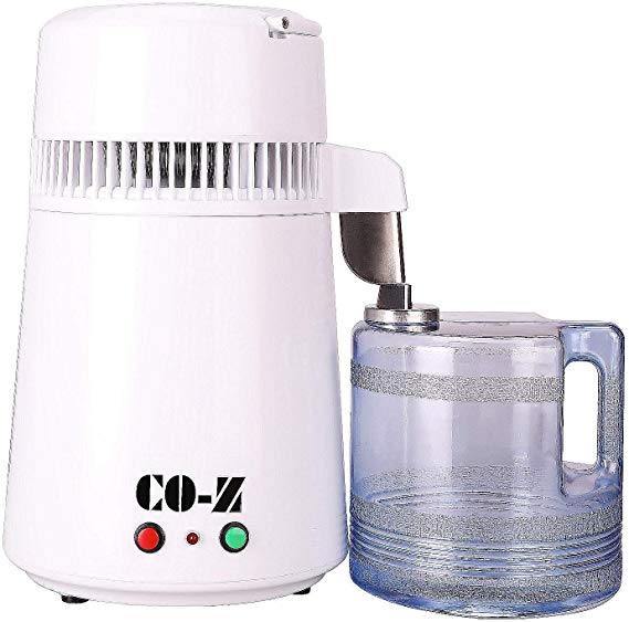 CO-Z 4 Liter Pure Water Distiller Set with Connection Bottle and Stainless Steel Outlet, FDA Listed