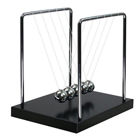 BOJIN Classic Newton Cradle Balance Balls Science Psychology Puzzle Desk Toy - Medium