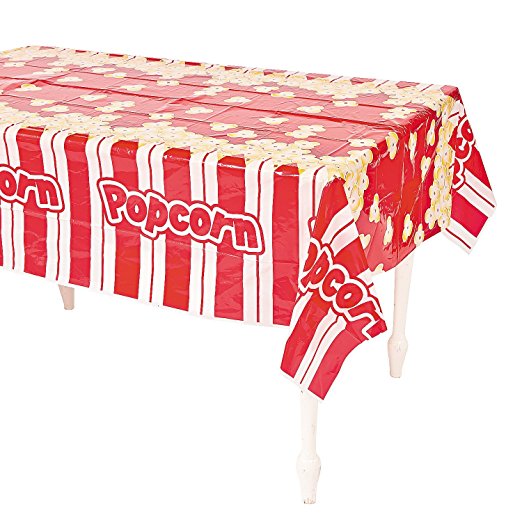 Plastic Popcorn Table Cover - 54" x 108" (1-Pack)