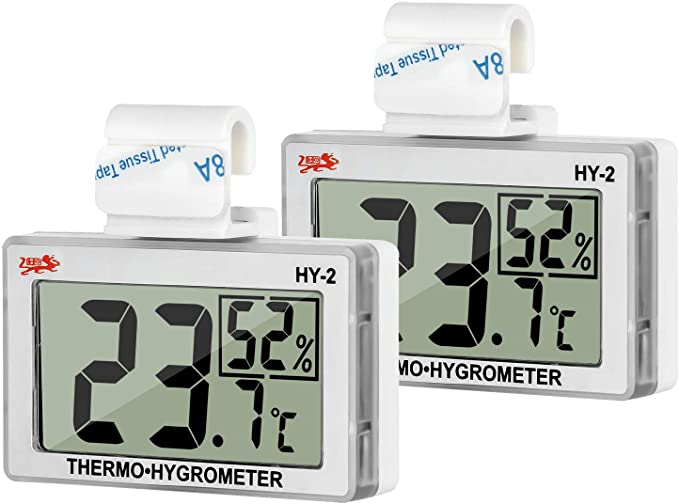 GXSTWU Reptile Hygrometer Thermometer LCD Display Digital Reptile Tank Hygrometer Thermometer with Hook and Velcro Temperature Humidity Meter Gauge for Reptile Tanks, Terrariums, Vivarium