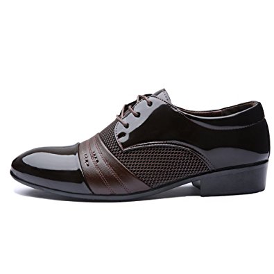 Chenghe Men's Stylish Oxford Casual Pointed Toe PU Leather Shoes