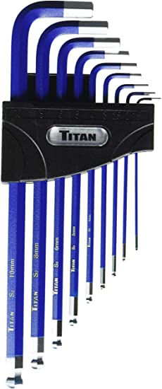 Titan Tools 12714 9-Piece Metric Extra Long Ball End Hex Key Set